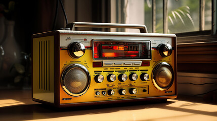 Fototapeta premium Retro Music Players with a Funky Twist. Generative Ai