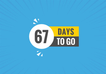 67 days to go countdown template. 67 day Countdown left days banner design
