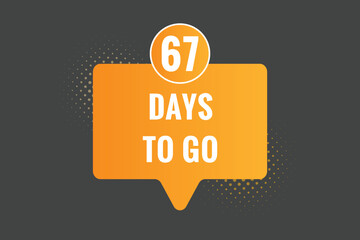 67 days to go countdown template. 67 day Countdown left days banner design
