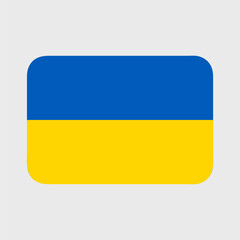 Ukrainian flag symbol. Flag of Ukraine. Support Ukraine in the war. Square, round and heart shape. Blue and yellow illustration.