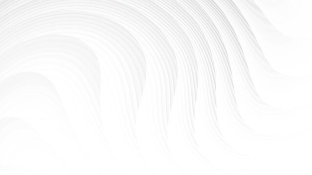 White curve waves abstract motion background. Seamless looping animation