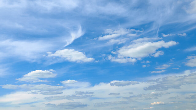 beautiful blue sky with cumulus clouds for abstract background © soleg