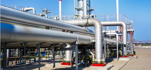 petrol and gas pipeline during the refinery process. image ai