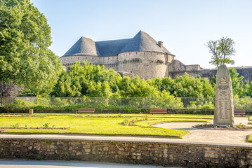 View at the Castle of Brest with War Memorial in the streets of Brest in France