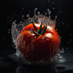 tomatoe splash Dark. IMAGE AI