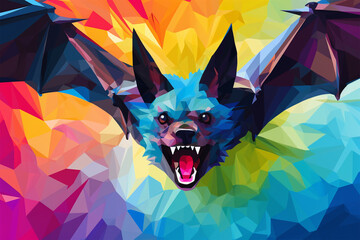 Generative AI.
wpap style abstract background, bat