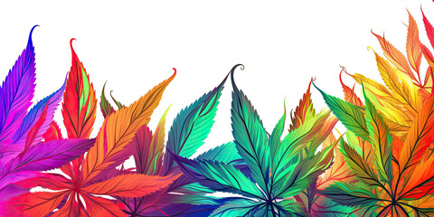 Cannabis leaves background - Generative AI