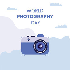 World Photography Day vector social media banner poster design template