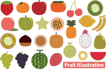 シンプルなフルーツのイラストセット