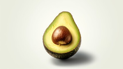 avocado isolated on white background - obrazy, fototapety, plakaty
