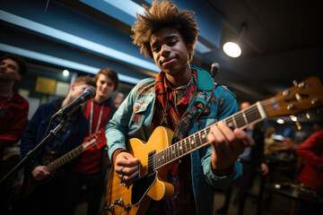 "Musical Ensemble: Energetic Student Performance"  , Back to school photograph