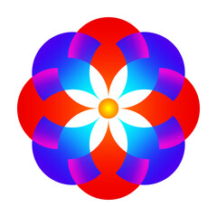 Fototapeta premium Motif circulaire à base de rouge et de bleu