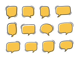 Speech bubble icon set. Talk, chat, conversation, dialog symbols. Set of empty comic speech bubbles. vector illustration