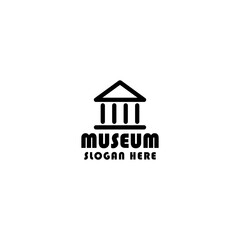 Museum logo template design isolated on white background