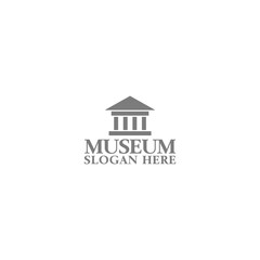 Museum logo template design isolated on white background