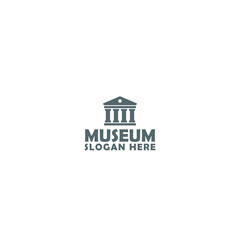 Museum logo template design isolated on white background