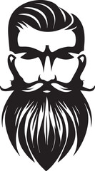 Beard man vector silhouette tattoo design