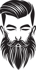 Beard man vector silhouette tattoo design