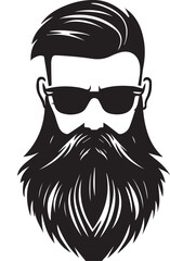 Beard man vector silhouette tattoo design