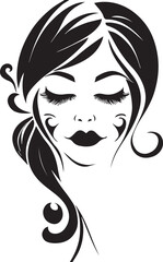 Women face tattoo design illustration