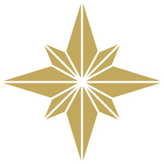 Weihnachtsstern abstrakt Vektor in Gold. Isolierter Hintergrund.
Symbol f&uuml;r Jesus Geburt.
F&uuml;r Hintergr&uuml;nde, Kalender, Einladungen, Gru&szlig;karten etc.