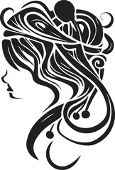 Women face tattoo design illustration