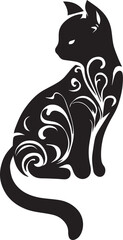 Cat vector tattoo design illustration