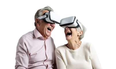 old couple with VR goggles
