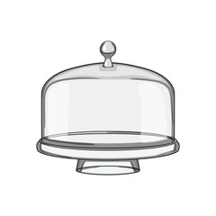 birthday cake dome cartoon. decoration dish, element empty, realistic object birthday cake dome sign. isolated symbol vector illustration