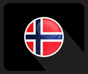 Norway Circle Glossy Pride Flag Icon
