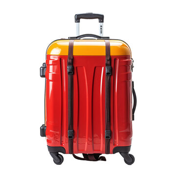 red travel luggage