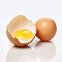 Generative AI : Minimalist Eggs: Fresh and Simple on White