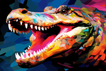 Generative AI.
wpap style abstract background, crocodile