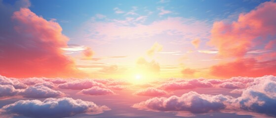 Fototapeta premium beautiful sunset over the sky