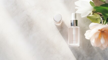 Fototapeta na wymiar Top view of skin care product plastic tubes for cosmetics