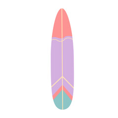 Wood surfboard. Sport equipment. Cartoon flat illustration isolated on white background.