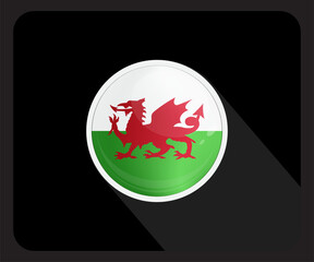 Wales Circle Glossy Pride Flag Icon
