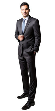 Businessman, Man Wearing A Suit, Isolated, Transparent Background, No Background. PNG. Generative AI.