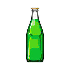 drink glass bottle soda cartoon. beverage water, cold liquid, fresh cola drink glass bottle soda sign. isolated symbol vector illustration