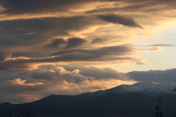 sunset over the mountains