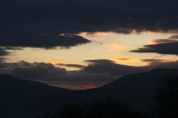 sunset over the mountains