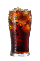 beverage, brownness, bubble, coke, cola, cold, cube, drink, drop, glass, ice, sodas - obrazy, fototapety, plakaty