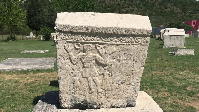 Stecak, monumental medieval tombstones. Stolac, Bosnia and Herzegovina. Necropolis Radimlja, near Stolac