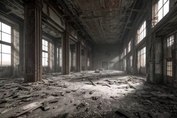 Papier Peint photo autocollant Vieux bâtiments abandonnés Interior of a post apocalyptic building
