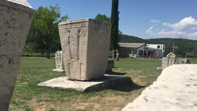 Stecak, monumental medieval tombstones. Stolac, Bosnia and Herzegovina. Necropolis Radimlja, near Stolac