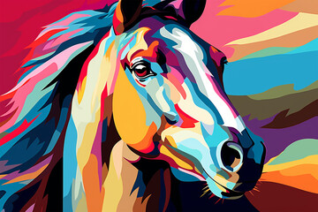 Fototapeta na wymiar Generative AI. wpap style abstract background, horse