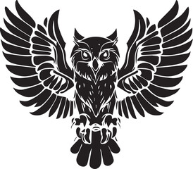 Owl vector tattoo design illustration