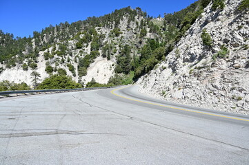 The mountain road of California state route 18. 