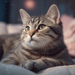 a close up shot of cat generated ai