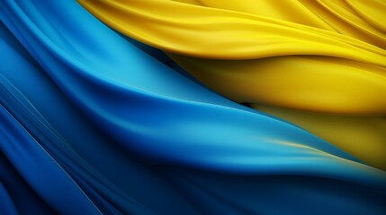 Blue and yellow silk background,  flag colors minimalistic 